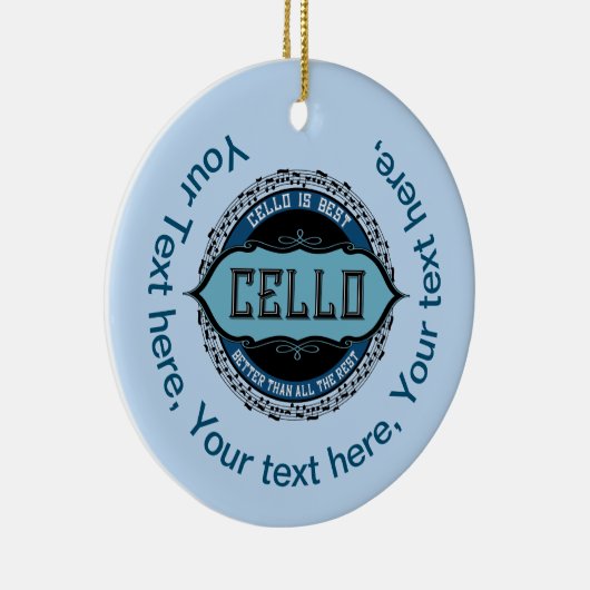  cello beste muziek notitie cirkel keramisch ornament (Rechts)