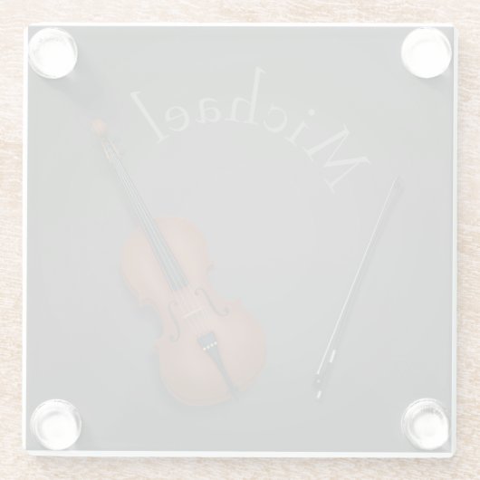 Cello & Bow Custom Classical Musician's Glazen Onderzetter (Achterkant)