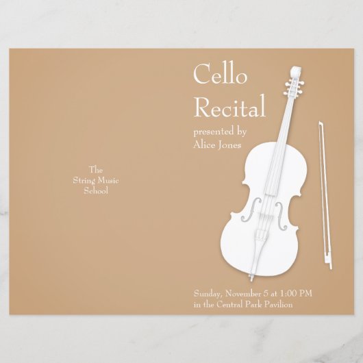 Cello & Bow gevouwen concertprogramma (Voorkant)