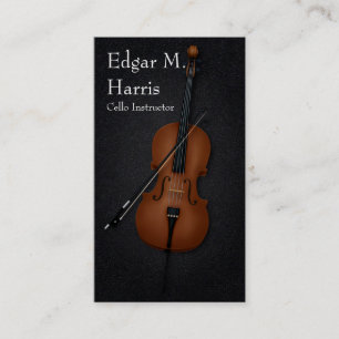 Cello & Bow Klassieke muzikant Premium (donker) Visitekaartje