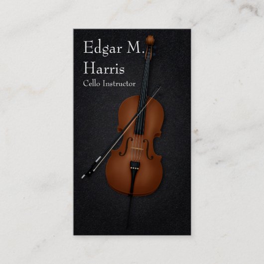 Cello & Bow Klassieke muzikant Premium (donker) Visitekaartje (Voorkant)
