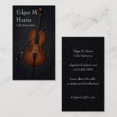 Cello & Bow Klassieke muzikant Premium (donker) Visitekaartje (Voorkant / Achterkant)