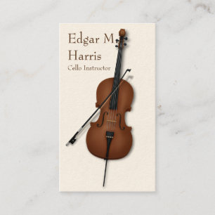 Cello & Bow klassieke muzikant Premium (licht) Visitekaartje