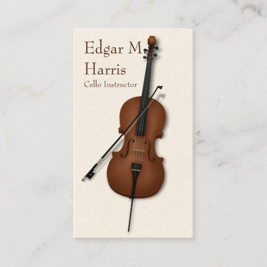 Cello & Bow klassieke muzikant Premium (licht) Visitekaartje (Voorkant)