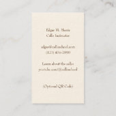 Cello & Bow klassieke muzikant Premium (licht) Visitekaartje (Achterkant)