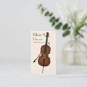 Cello & Bow klassieke muzikant Premium (licht) Visitekaartje (Staand voorkant)