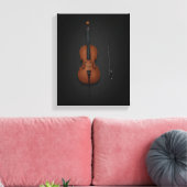 Cello & Bow Side by Side On 11x14 Black Canvas Afdruk (Insitu (Woonkamer))