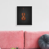 Cello & Bow Side by Side On 8x10 Black Canvas Afdruk (Insitu (Woonkamer))