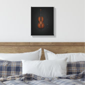 Cello & Bow Side by Side On 8x10 Black Canvas Afdruk (Insitu (Slaapkamer))