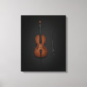 Cello & Bow Side-by-side op 16x20 zwart Canvas Afdruk (Voorkant)