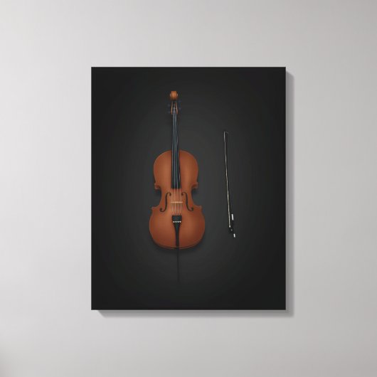 Cello & Bow Side-by-side op 16x20 zwart Canvas Afdruk (Voorkant)