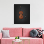 Cello & Bow Side-by-side op 16x20 zwart Canvas Afdruk (Insitu (Woonkamer))