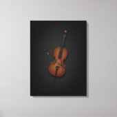 Cello & Bow Side-by-side op 18x24 Black Canvas Afdruk (Voorkant)