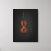 Cello & Bow Side-by-side op 18x24 Black Canvas Afdruk (Voorkant)