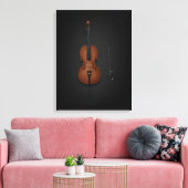 Cello & Bow Side-by-side op 18x24 Black Canvas Afdruk (Insitu (Woonkamer))