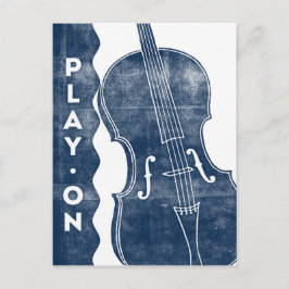 Cello-Briefkaart - marineblauw blauw wit Briefkaart