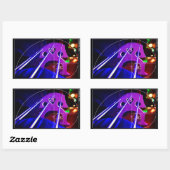 cello brug en snaren met Fibonacci spiraal Rechthoekige Sticker (Vel)