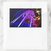 cello brug en snaren met Fibonacci spiraal Rechthoekige Sticker (Tas)