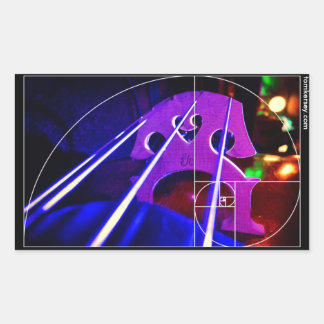 cello brug en snaren met Fibonacci spiraal Rechthoekige Sticker