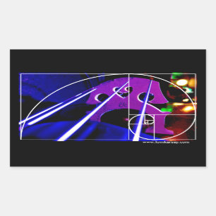 Cello-brug en touwtjes met Fibonacci-spiraal Rechthoekige Sticker