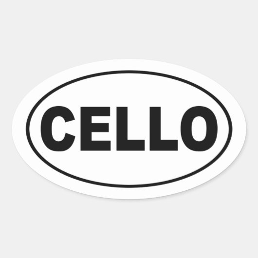 Cello Bumpersticker Ovale Sticker (Voorkant)
