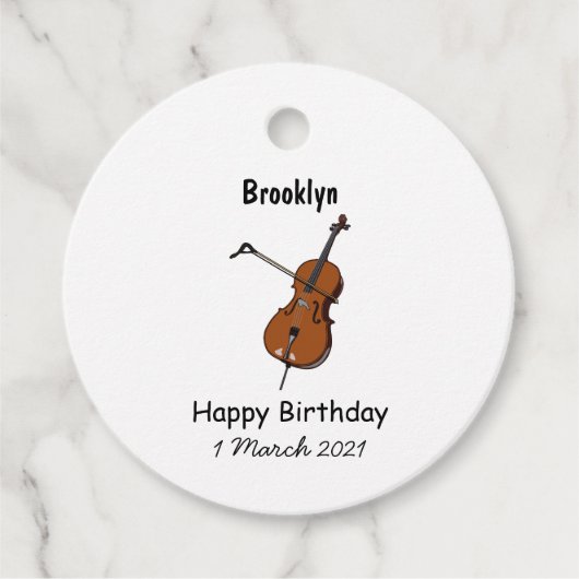 Cello cartoon illustratie bedankjes labels (Voorkant)