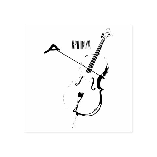 Cello cartoon illustratie rubberstempel (Afrduk)