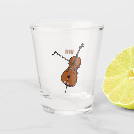 Cello cartoon illustratie  shot glas (Voorkant)