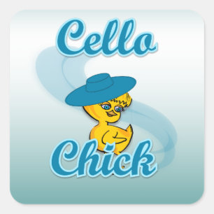 Cello Chick #3 Vierkante Sticker