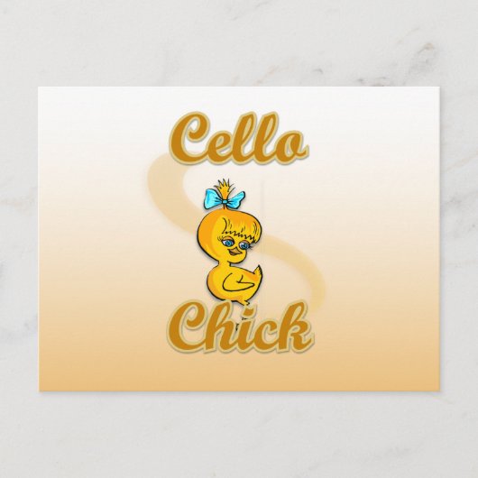 Cello Chick Briefkaart (Voorkant)