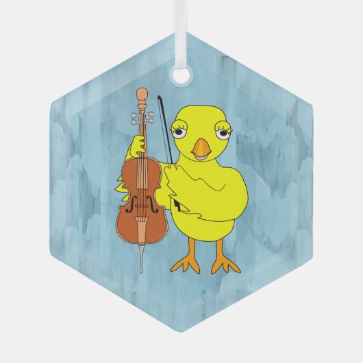 Cello Chick Glas Ornament (Voorkant)