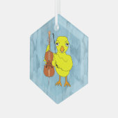 Cello Chick Glas Ornament (Voorkant links)