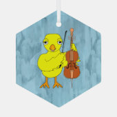 Cello Chick Glas Ornament (Achterkant)