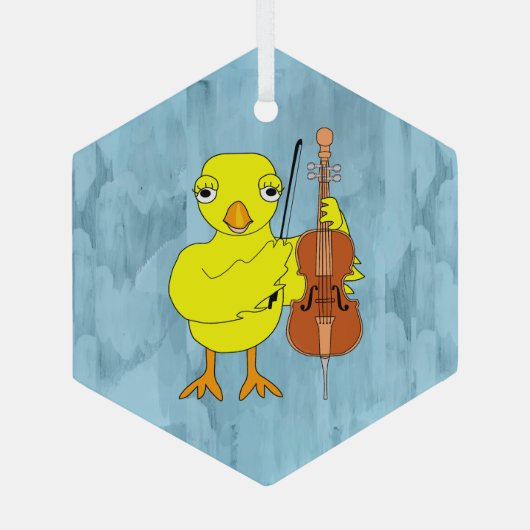 Cello Chick Glas Ornament (Achterkant)