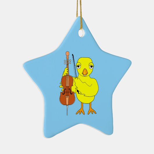 Cello Chick Keramisch Ornament (Rechts)