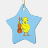 Cello Chick Keramisch Ornament (Links)