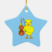 Cello Chick Keramisch Ornament (Achterkant)