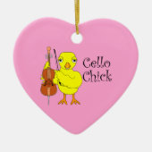 Cello Chick Tekst Keramisch Ornament (Voorkant)