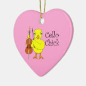 Cello Chick Tekst Keramisch Ornament (Links)
