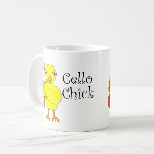 Cello Chick Tekst Koffiemok (Voorkant links)