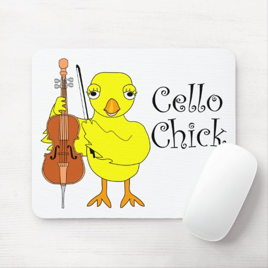 Cello Chick Tekst Muismat (Met muis)