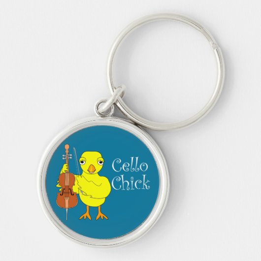Cello Chick Tekst Sleutelhanger (Voorkant)