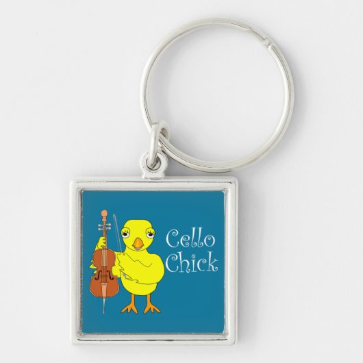 Cello Chick Tekst Sleutelhanger (Voorkant)