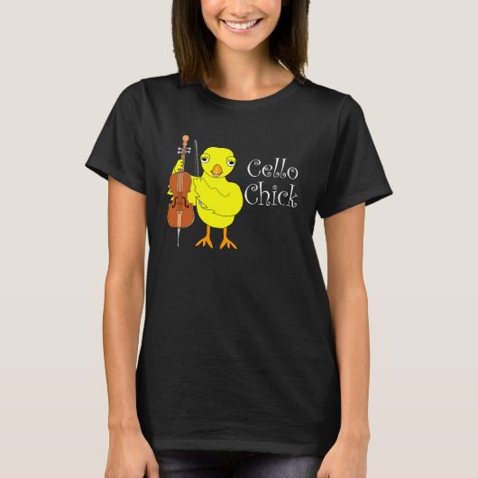 Cello Chick Tekst T-shirt (Voorkant)