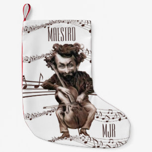 Cello Chops    musicus   met monogram Kleine Kerstsok