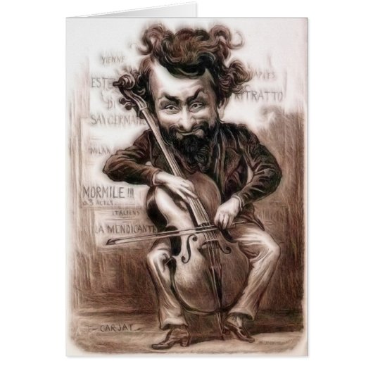 Cello Chops  muzikant Sepia Blank (Voorkant)