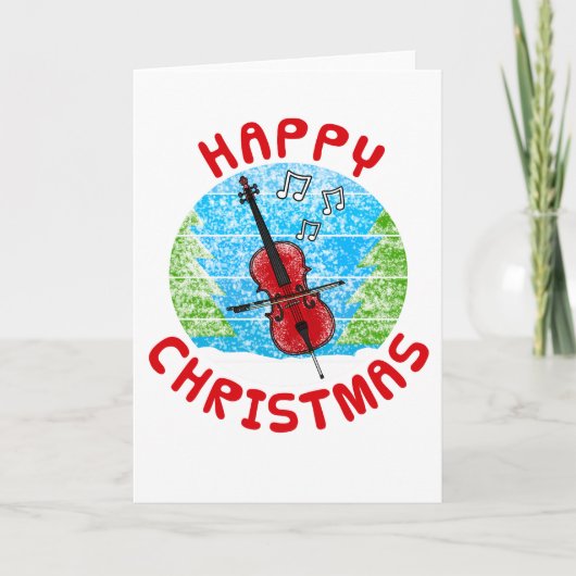 Cello Christmas Kaart Cellist String Musician (Voorkant)