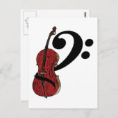 Cello Clef Briefkaart (Voorkant / Achterkant)
