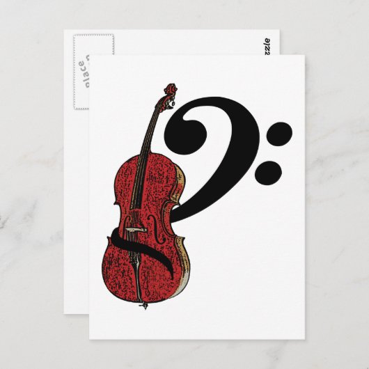 Cello Clef Briefkaart (Voorkant / Achterkant)