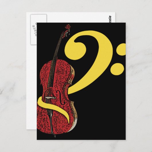 Cello Clef Briefkaart (Voorkant / Achterkant)